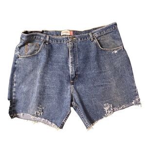Wrangler custom distressed jean shorts